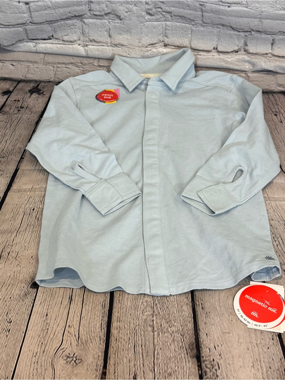 Magnetic Me Blue Collar Magnetic Closure Shirt